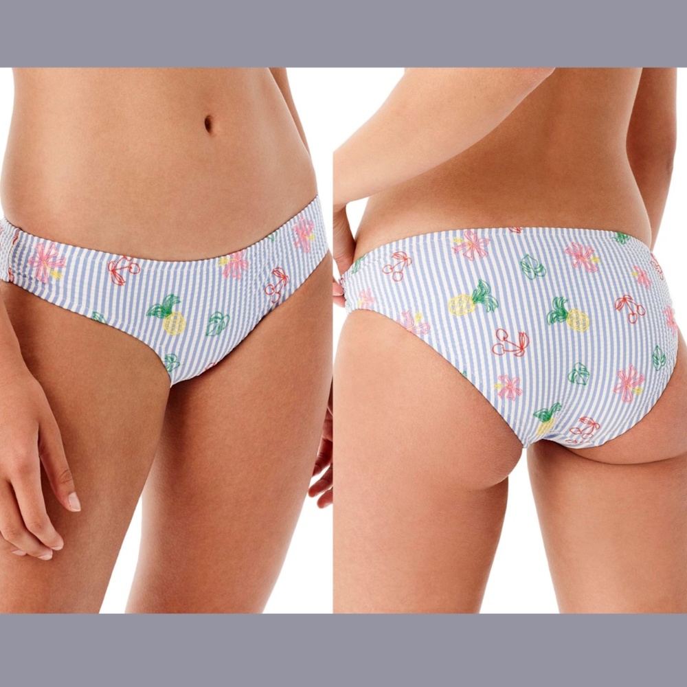NEW J. Crew [ Large ] Fruity Seersucker Surf‎ Hipster Bikini Bottoms